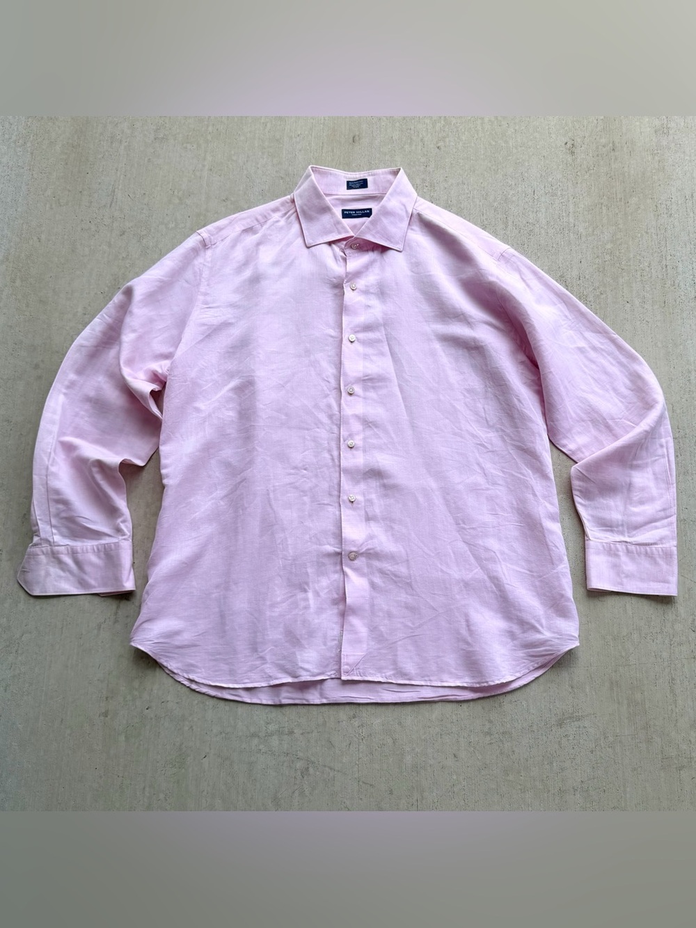 Peter Millar Collection Linen Blend Shirt Men Size 2XL Pink Button Up